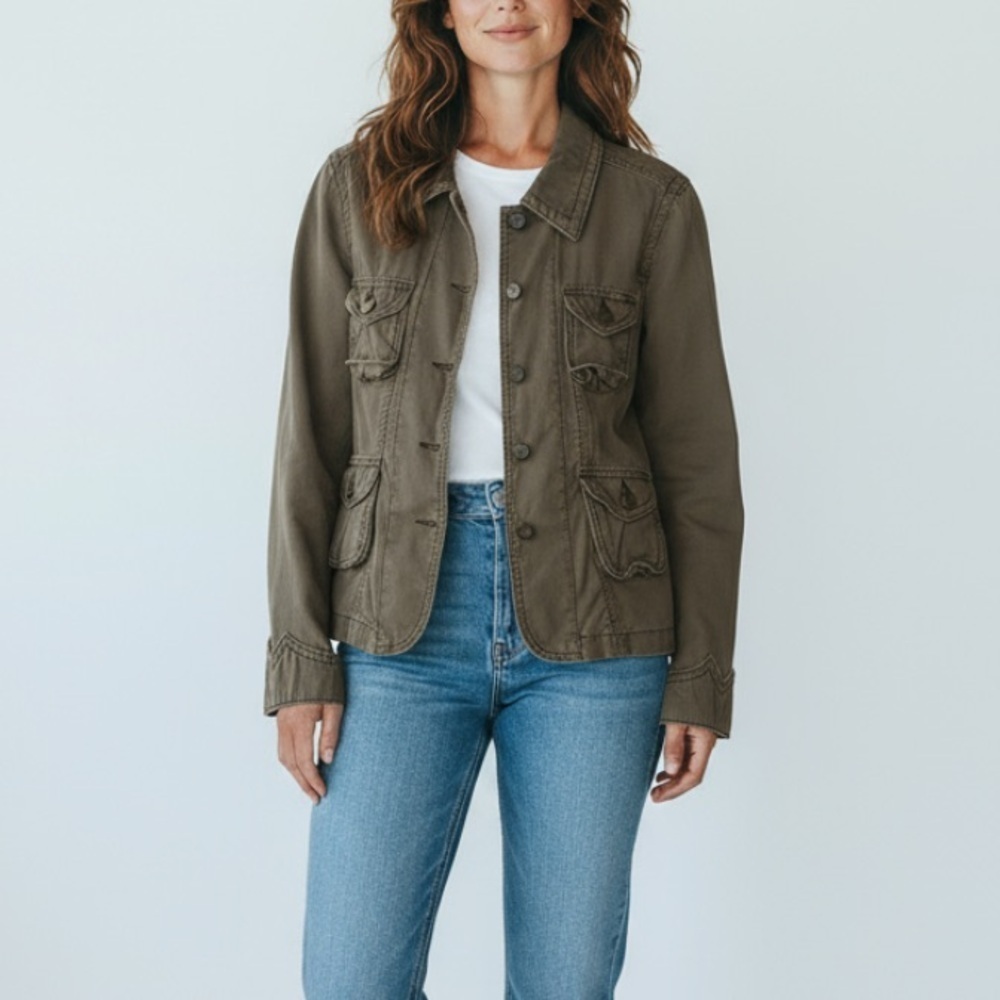 Vintage Massimo Utility Jacket Size Small S Army Olive Green